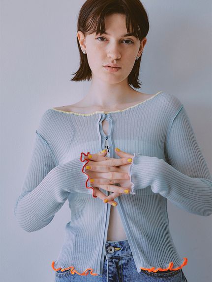 マルチカラートリムカーディガン(ニット)｜トップス｜FURFUR（ファー