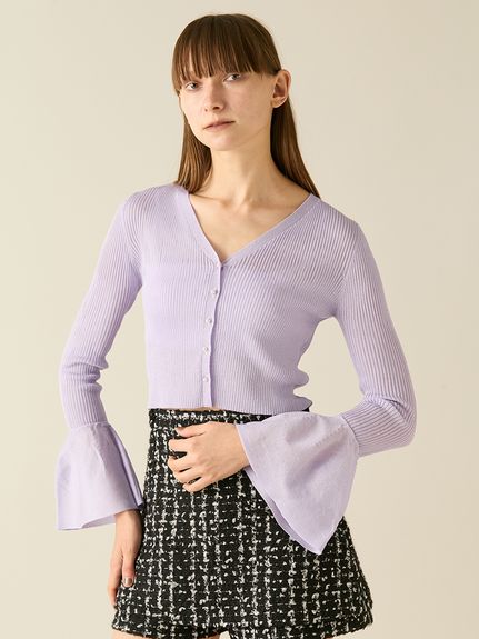 シアーリブカーディガン