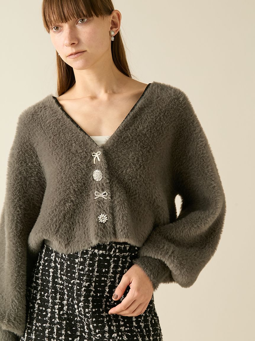 FURFUR ニットカーディガン FURFUR（ファーファー）の「ツイードニットカーディガン