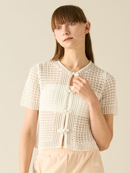 レース編みチャイナニットトップス(ニット)｜トップス｜FURFUR（ファー