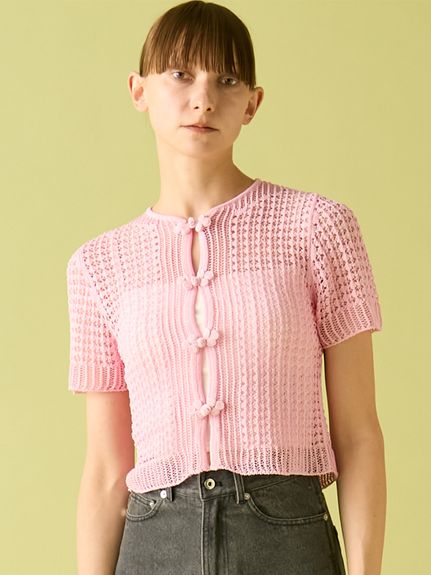 レース編みチャイナニットトップス(ニット)｜トップス｜FURFUR（ファー