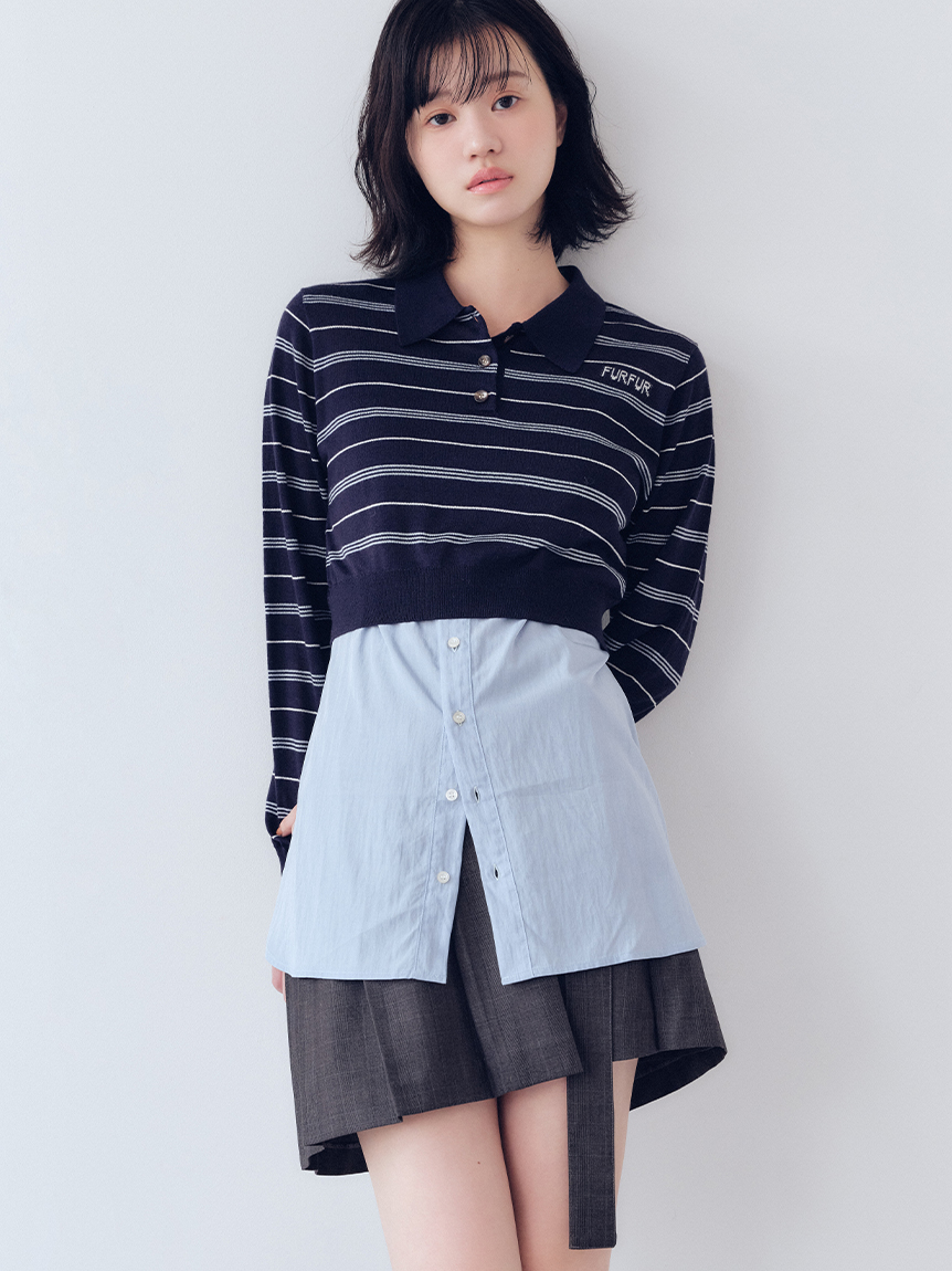 シャツレイヤードポロニット(ニット)｜トップス｜FURFUR（ファー