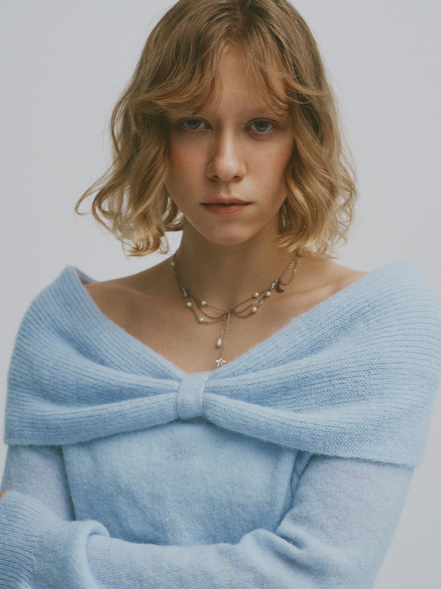 リボンモヘアニットトップス(ニット)｜トップス｜FURFUR（ファーファー