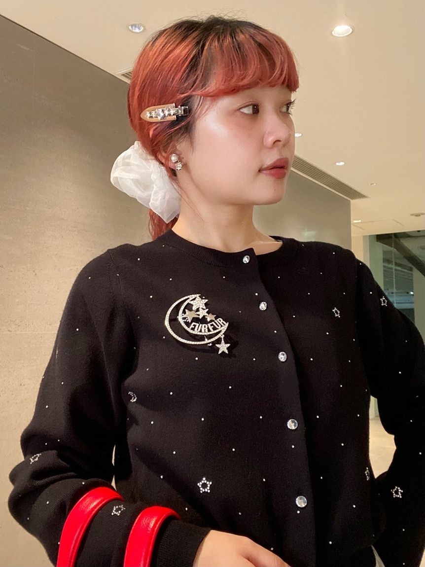 Twilightラインストーンクルーネックカーディガン(ニット)｜トップス