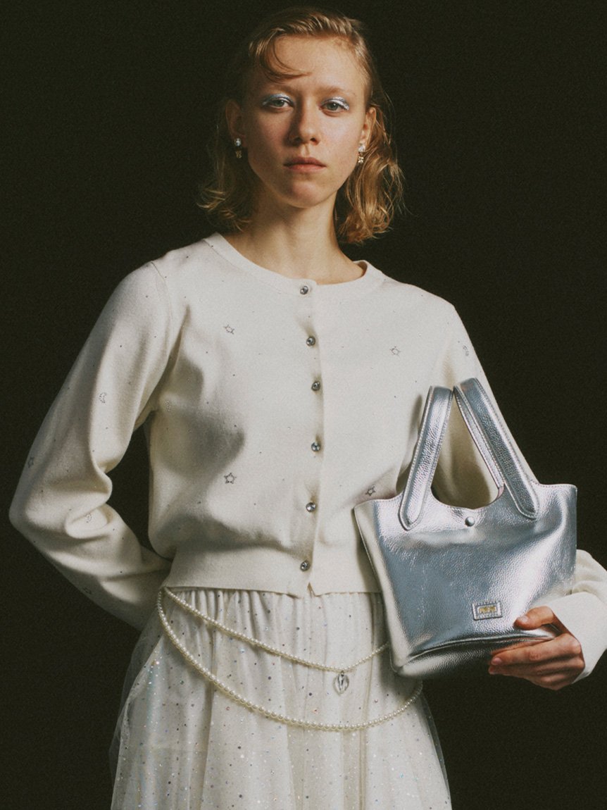 Twilightラインストーンクルーネックカーディガン(ニット)｜トップス