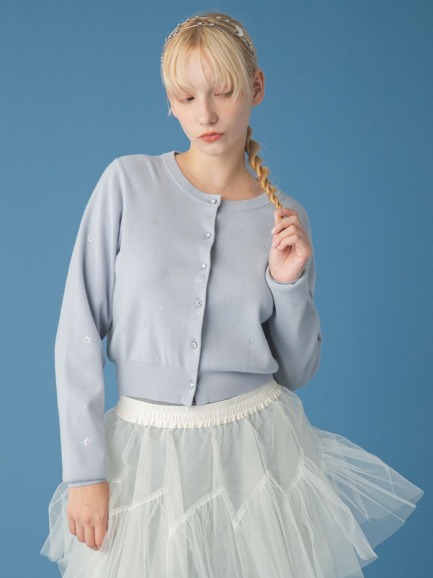 FURFUR（ファーファー）袖シアードッキングカーディガン　ライトグレー FURFUR（ファーファー）袖シアードッキングカーディガン ライトグレー