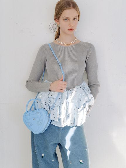 バルーンドッキングリブニットプルオーバー