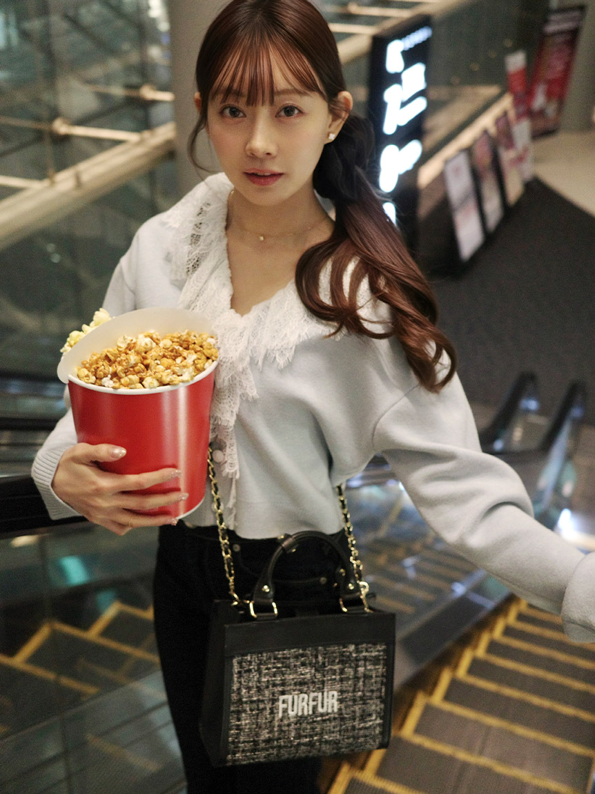 FURFUR リボン付き袖口ファーカーディガン USAGIONLINE限定 レース衿カーディガン(ニット)｜トップス｜FURFUR（ファーファー）公式