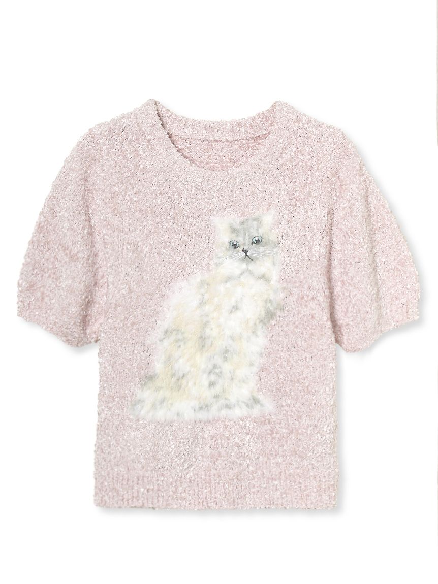 キャットモチーフジャガードニットトップス(ニット)｜トップス｜FURFUR