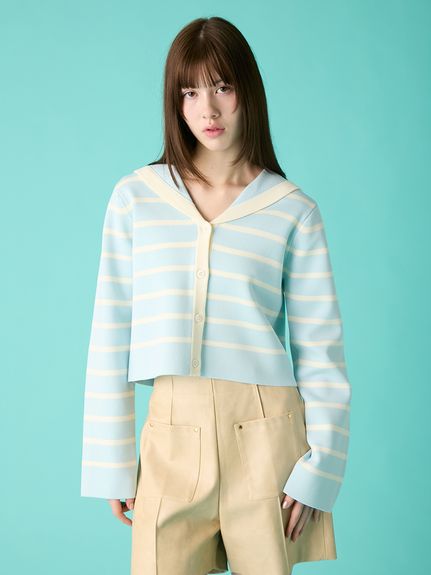 エイミーイストワール　セーラーカラーニットトップス　カーディガン　F セーラーカラーニットTOPS