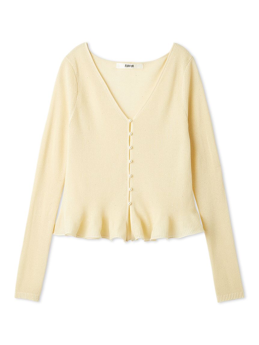 スパンコールシアーリブカーディガン(カーディガン)｜ルームウェア