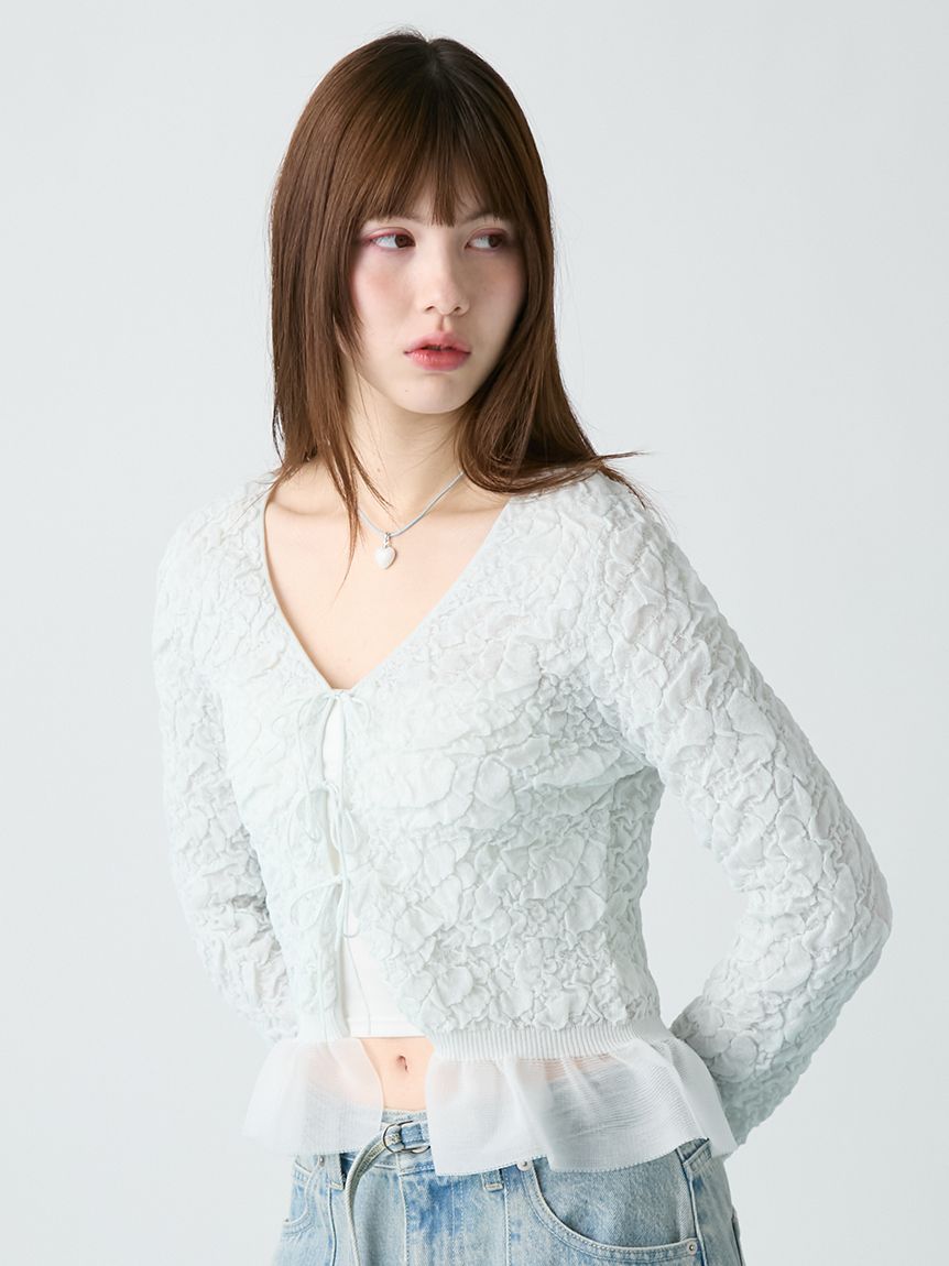 FURFUR / ファーファー 　限定　シアーボウタイニットトップス　グリーン FURFUR（ファーファー） 【SALE50%OFF】 【即納】 トップス 24秋冬