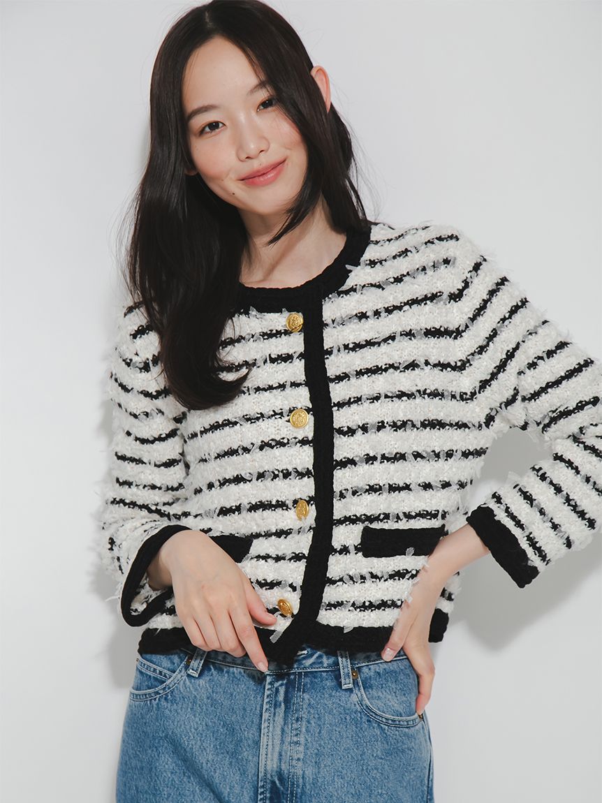 ファンシーツイードカーディガン(ニット・セーター)｜TOPS｜FURFUR
