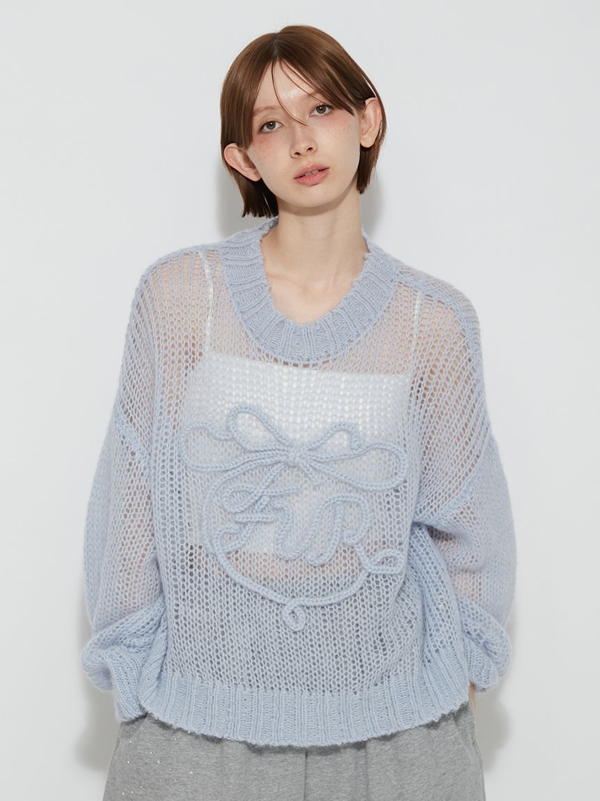 リボンロゴ刺繍セーター(ニット)｜トップス｜FURFUR（ファーファー