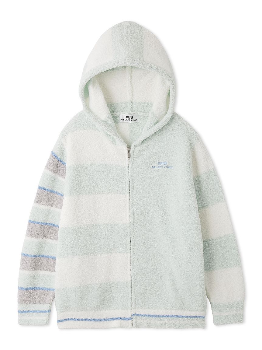 FURFUR×gelato pique】ベビモコボーダーミックスパーカー(パーカー