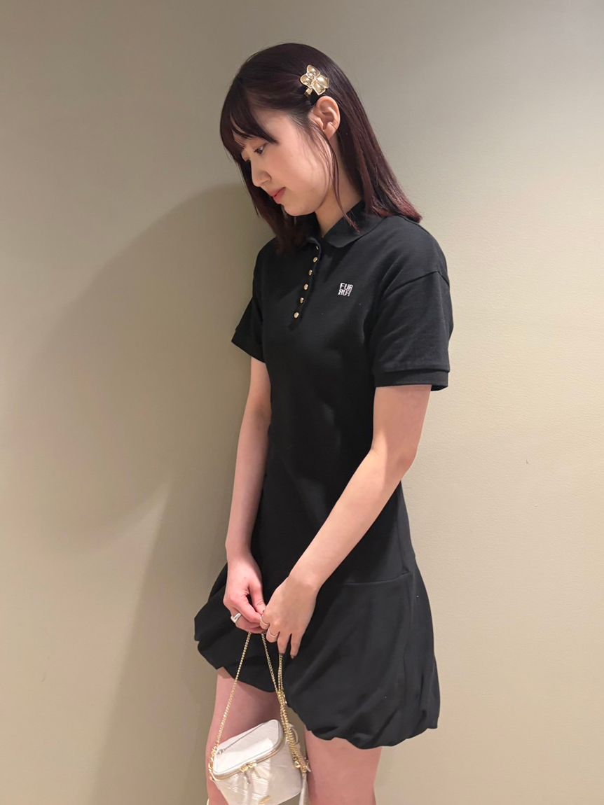 Polo Shirt dress 配色ポロワンピース ダブルホースマン刺繍