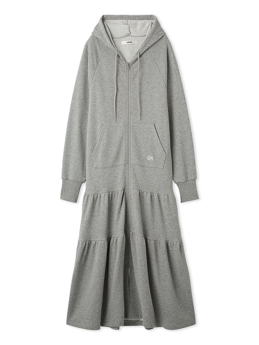 フーディーティアードワンピース(ロングワンピース)｜ワンピース