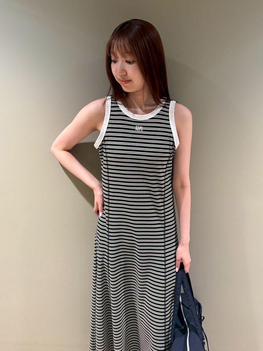 ロゴ刺繍ボーダーワンピース(ロングワンピース)｜ワンピース｜FURFUR