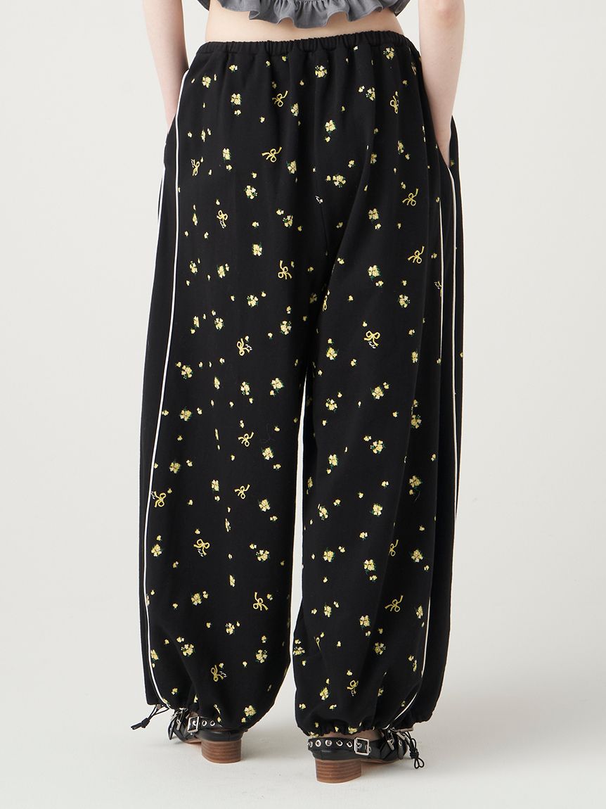 限定カラー】フラワープリントスウェットワイドパンツ(ロングパンツ