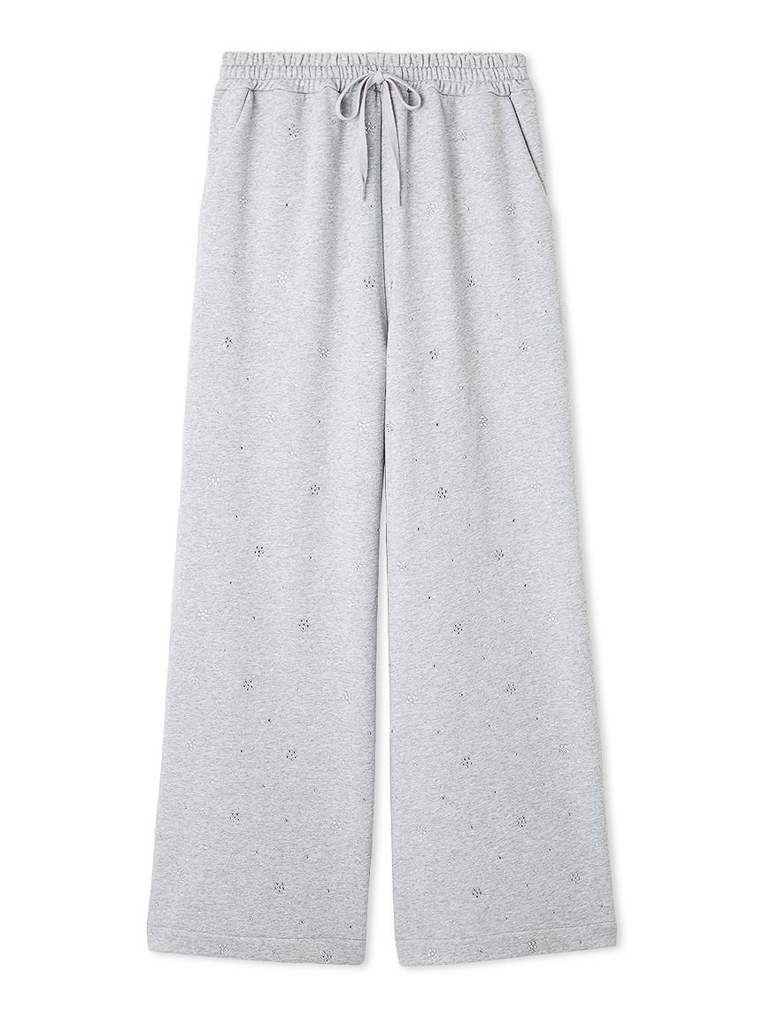 限定カラー】ビジュー付きスウェットパンツ(ロングパンツ)｜ボトムス