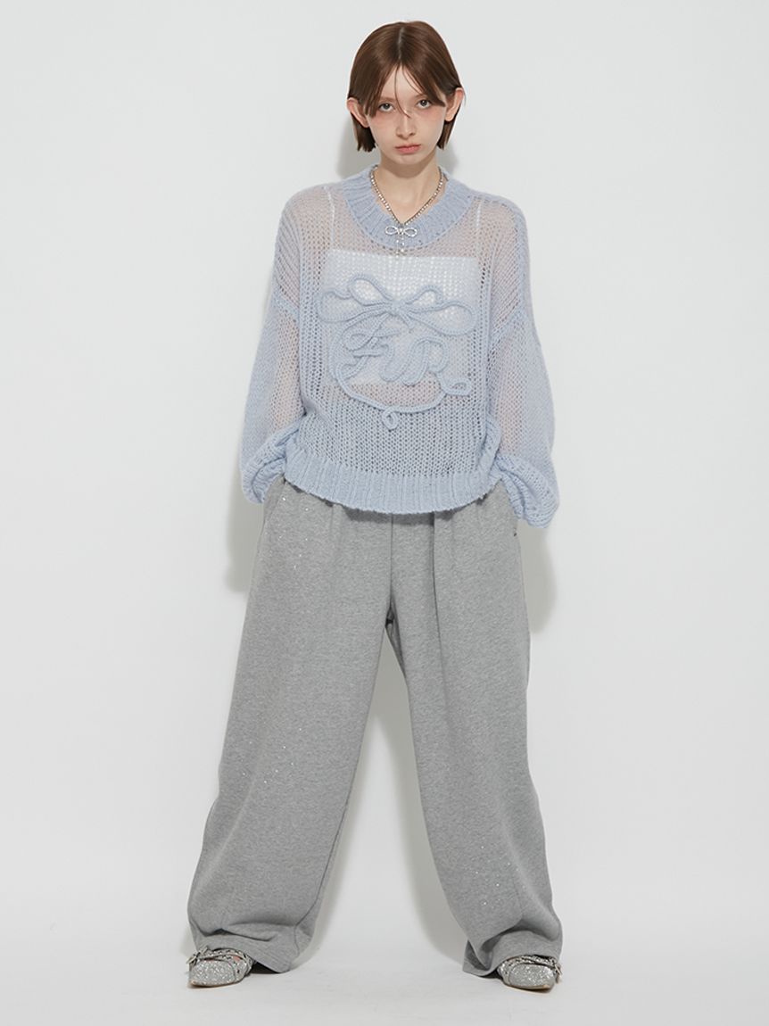 FURFURビジュー付きスウェットワイドパンツ ビジュースウェットパンツ(ロングパンツ)｜ボトムス｜FURFUR（ファー