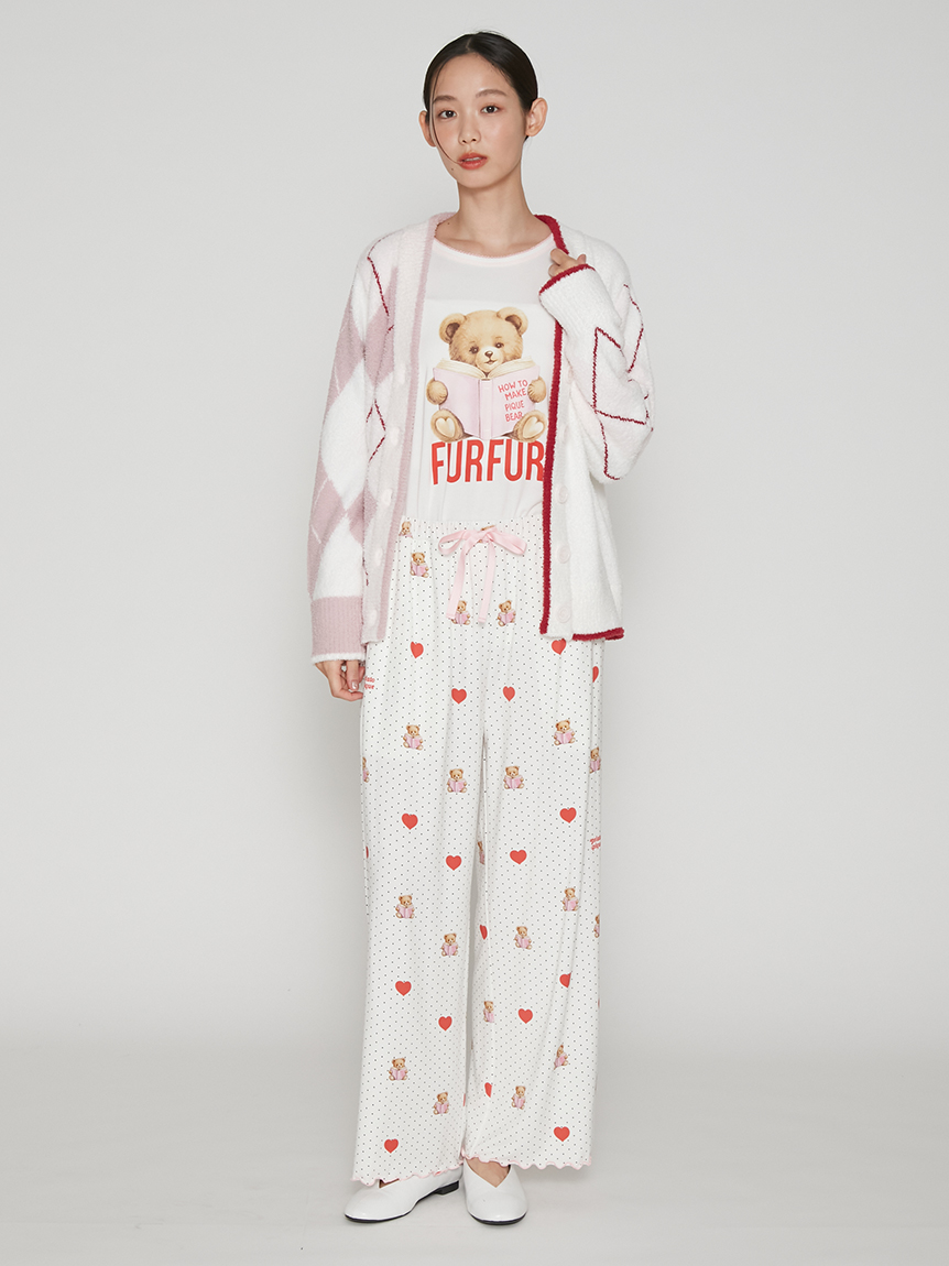 FURFUR×gelato pique】ベアハートプリントロングパンツ(ロングパンツ
