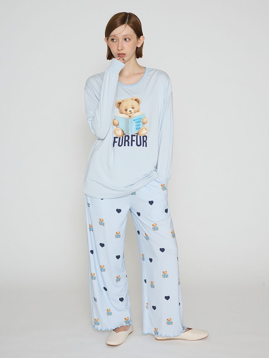 FURFUR×gelato pique】ベアハートプリントロングパンツ(ロングパンツ