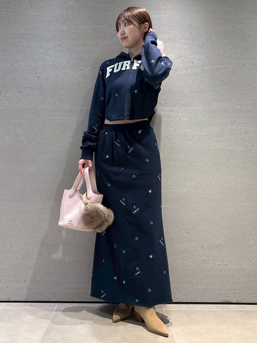 フラワー刺繍スウェットスカート(ロングスカート)｜ボトムス｜FURFUR