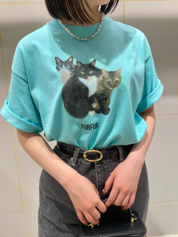 FURFUR×上國料萌衣】トリプルキャットフォトTシャツ(Tシャツ 