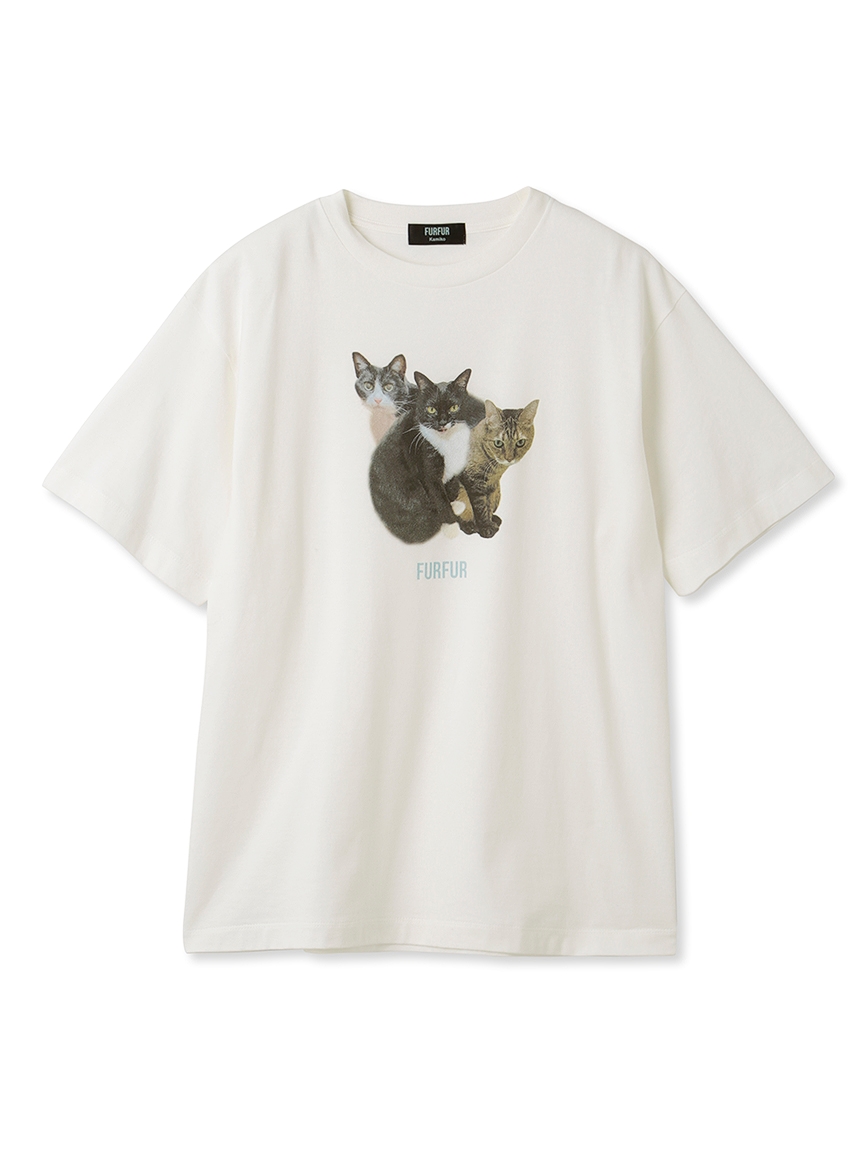 FURFUR×上國料萌衣】トリプルキャットフォトTシャツ(Tシャツ