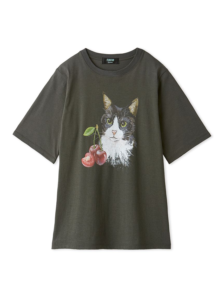 上國料萌衣コラボ】キャットチェリーTシャツ(Tシャツ)｜トップス｜FURFUR（ファーファー）公式サイト／オフィシャル通販サイト