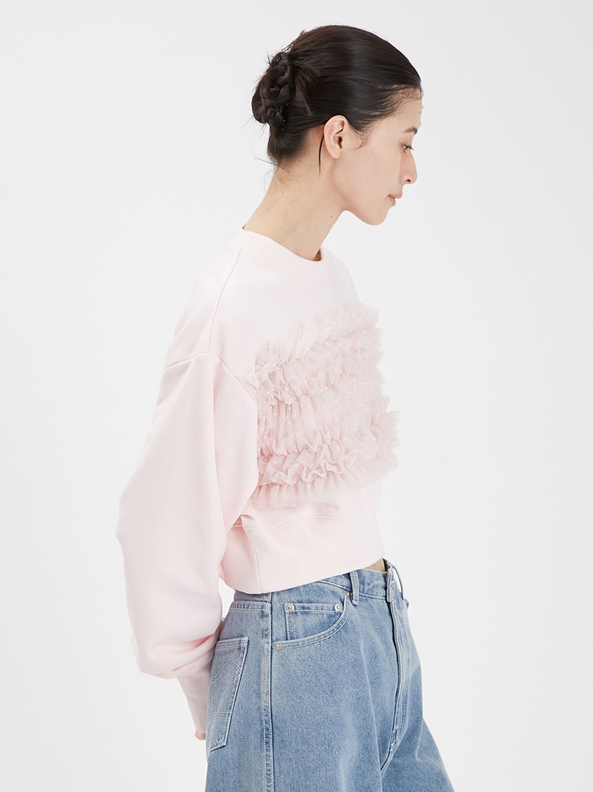 チュールフリルコンビニット SNIDEL（スナイデル）の「Sustainableチュールフリルコンビ