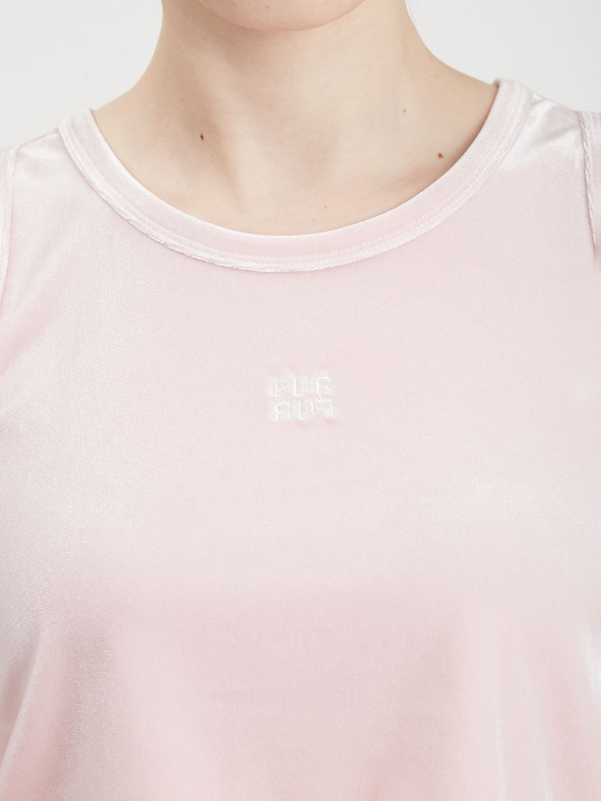 ロゴ刺繍ベロアタンクトップ(Tシャツ／カットソー)｜トップス