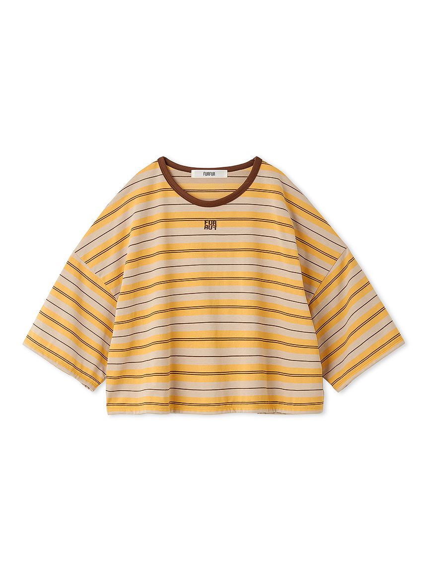 マルチボーダークロップドTシャツ(Tシャツ／カットソー