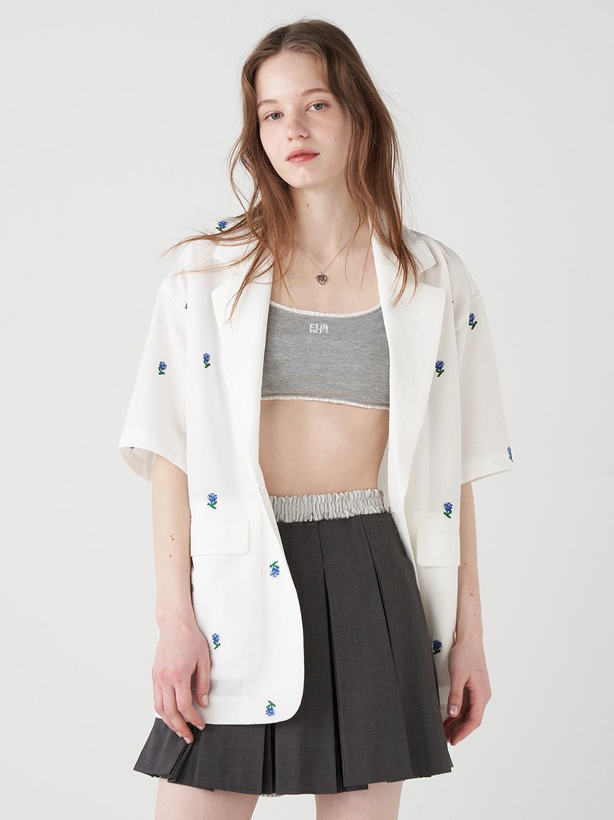 サイン入りタンクトップ ロゴ刺繍カップインタンクトップ(Tシャツ／カットソー