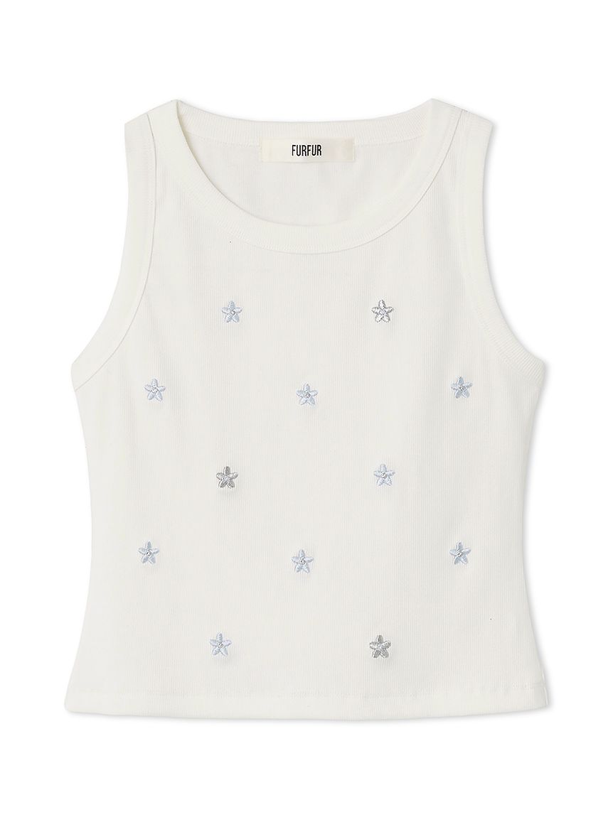 メタリックスカルモチーフプリントタンクトップ（Tシャツ