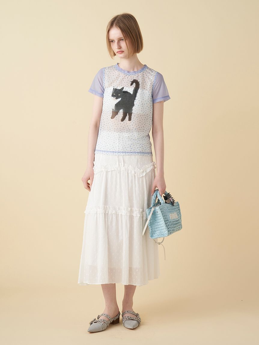 FURFUR 上國料萌衣　モノクロポートレートメモリアルTシャツ　サイズ0 上國料萌衣コラボ】モノクロポートレートメモリアルTシャツ