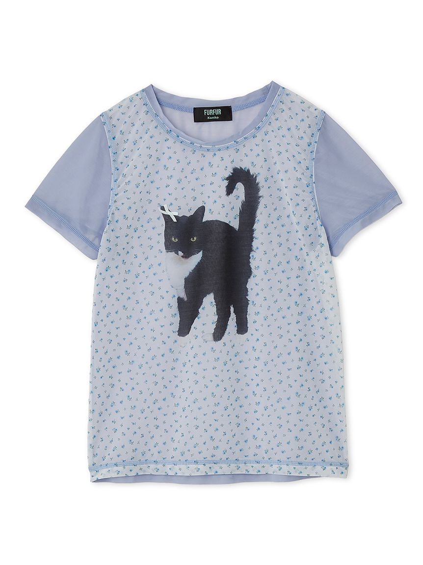 FURFUR×上國料萌衣　Tシャツ(アクアブルー) FURFUR×上國料萌衣 Tシャツ(アクアブルー)