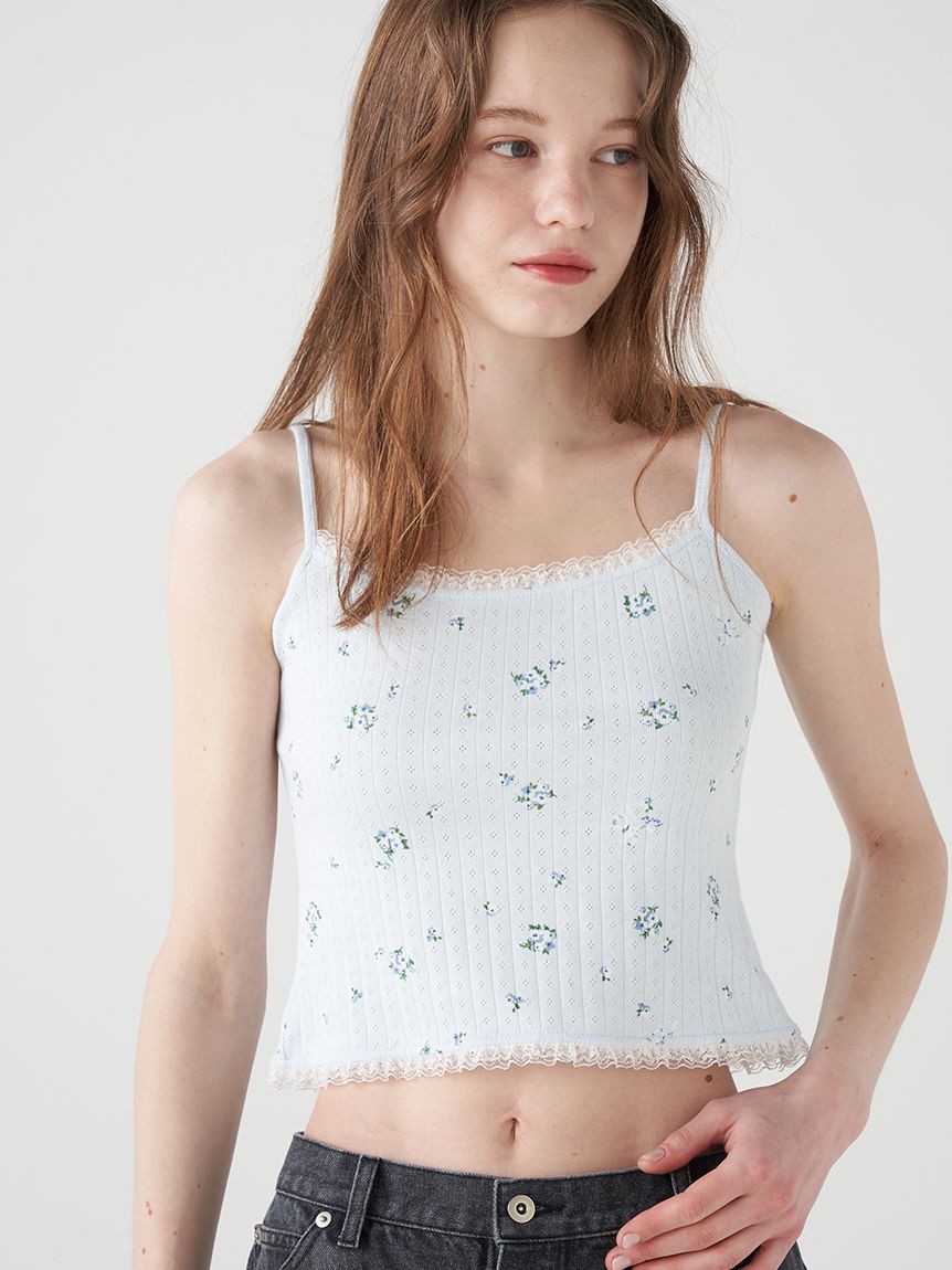 フラワープリントキャミソール(Tシャツ／カットソー)｜トップス