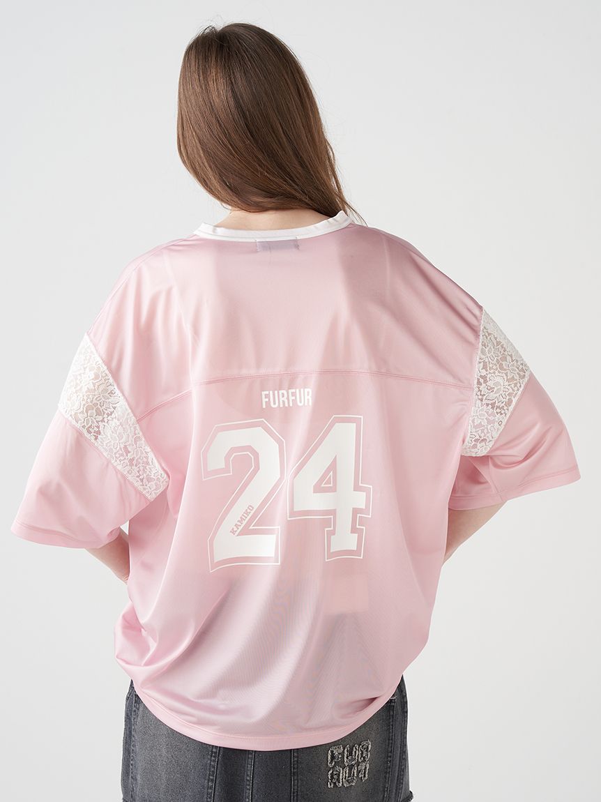 上國料萌衣コラボ】レースナンバーTシャツ(Tシャツ)｜トップス