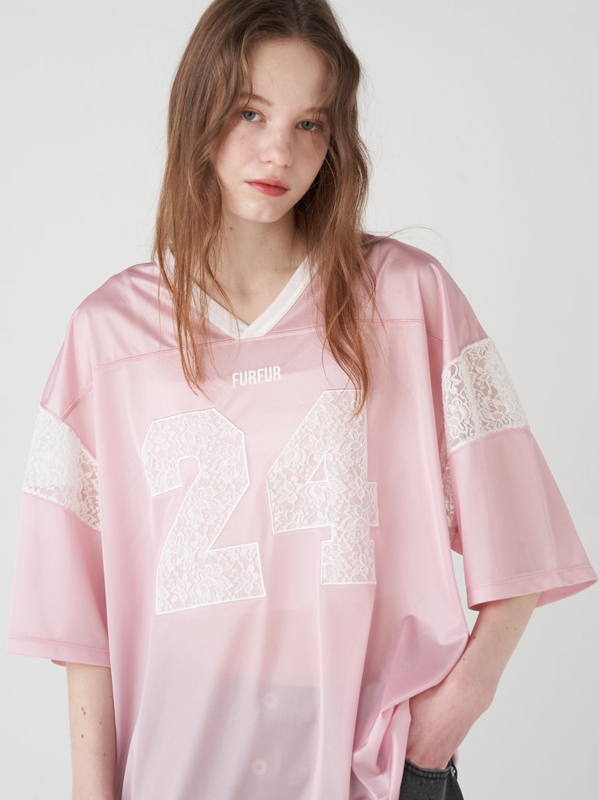 上國料萌衣コラボ】レースナンバーTシャツ(Tシャツ)｜トップス