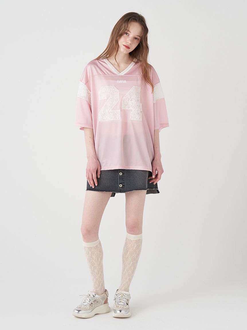 上國料萌衣コラボ】レースナンバーTシャツ(Tシャツ)｜トップス｜FURFUR