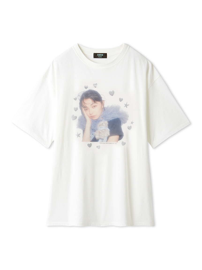 FURFUR 【上國料萌衣コラボ】カラーポートレートTシャツ ホワイト　サイズ2 上國料萌衣コラボ】カラーポートレートTシャツ（UNISEX）(T