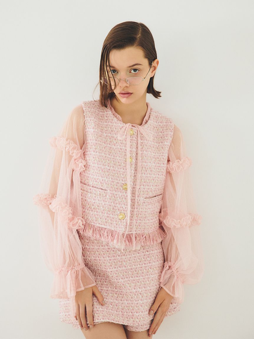 カーディガン チュールフリルボレロ レディース チュールフリルボレロ | 衣料 | axes femme online shop