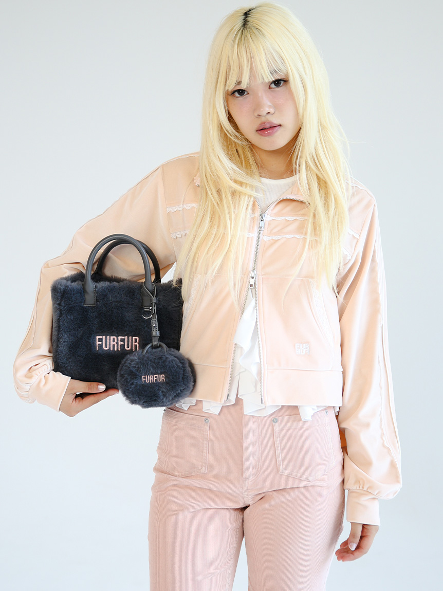 【新品】FUR FUR サイドレースベロアトラックジャケット BLK フリー ファーファー FURFUR サイドレースベロアトラックジャケット （BLK