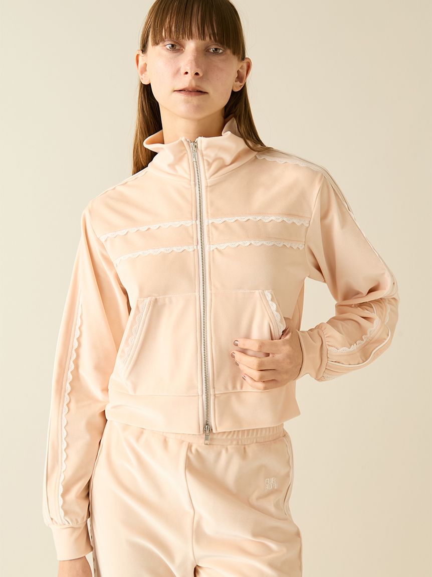 furfur ベロアトラックジャケット ファーファー FURFUR サイドレースベロアトラックジャケット