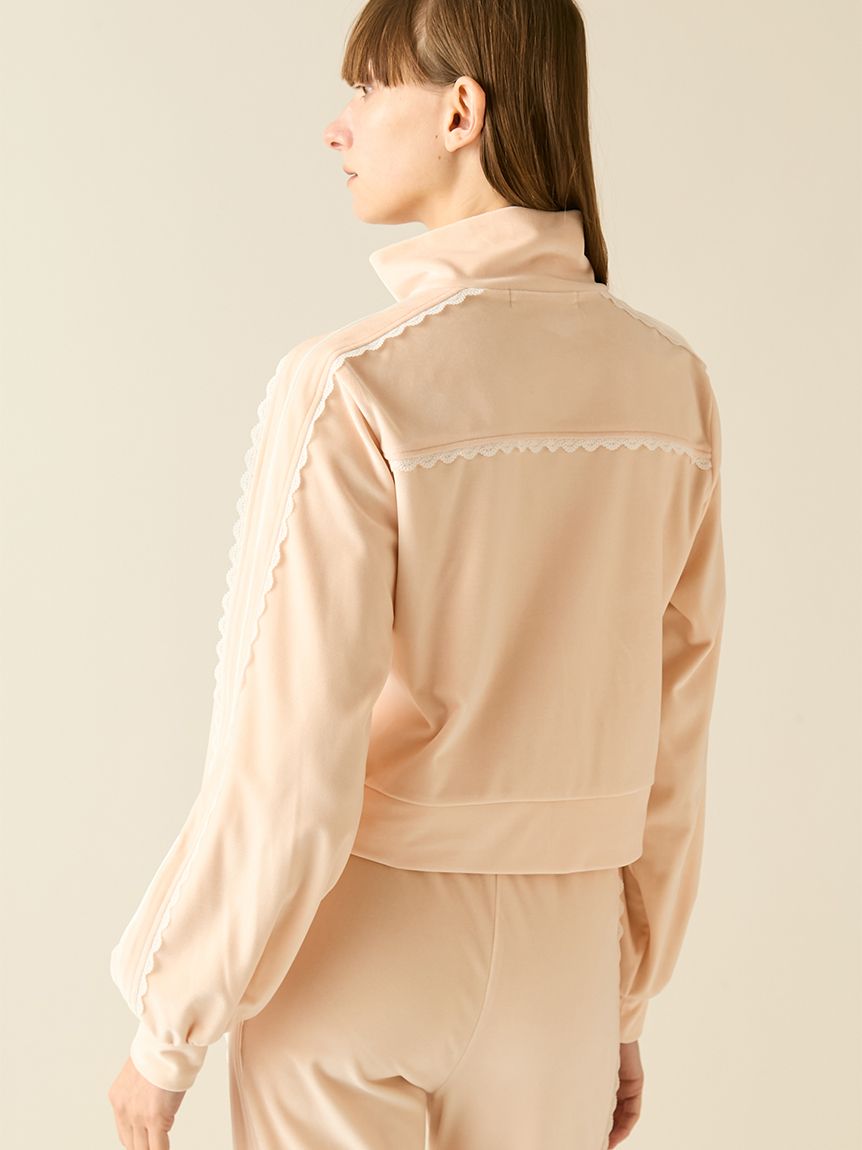 サイドレースベロアトラックジャケット(Tシャツ／カットソー