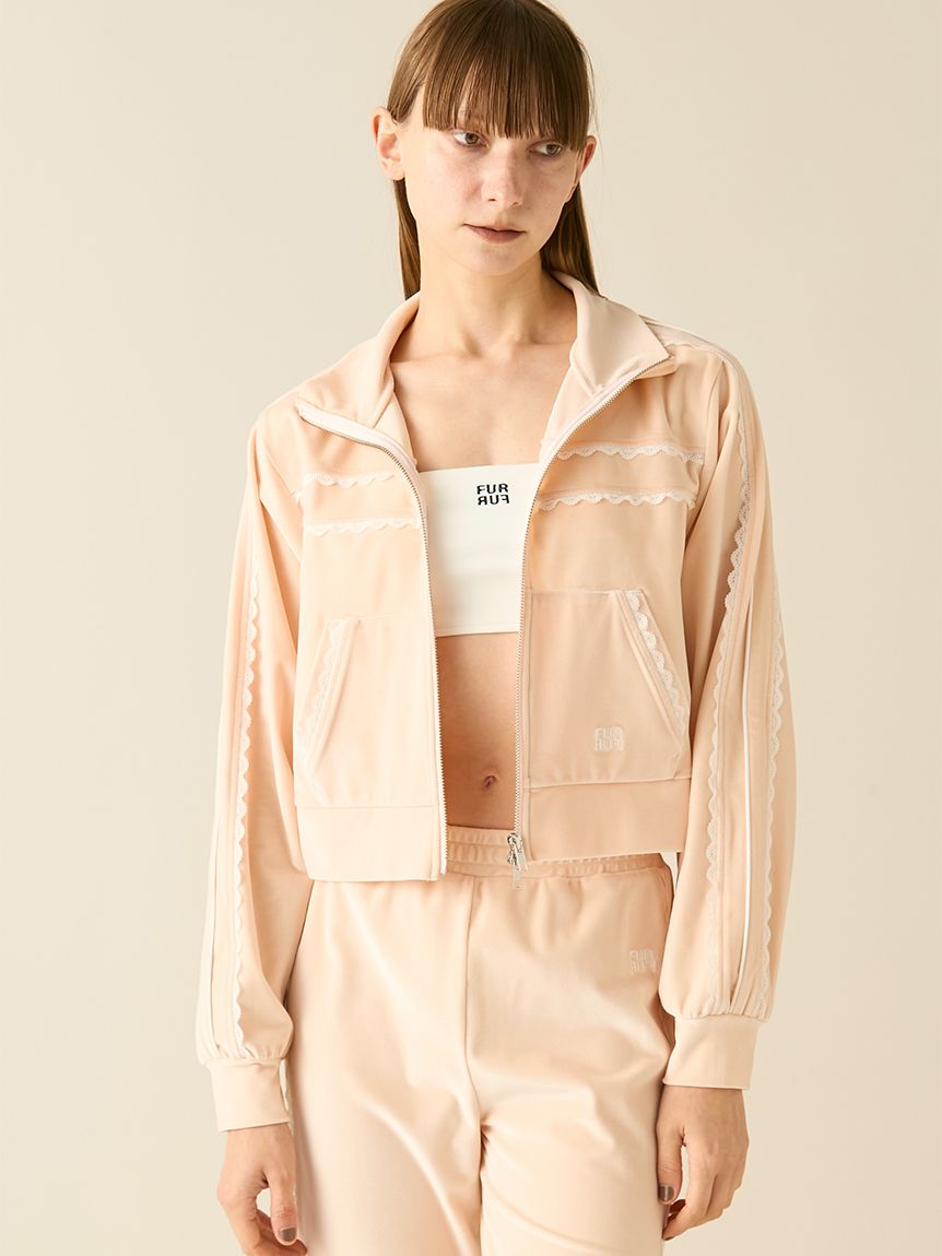 サイドレースベロアトラックジャケット(Tシャツ／カットソー