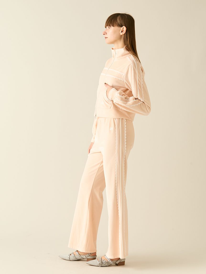 サイドレースベロアトラックジャケット(Tシャツ／カットソー