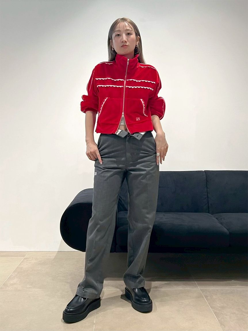 サイドレースベロアトラックジャケット(Tシャツ／カットソー